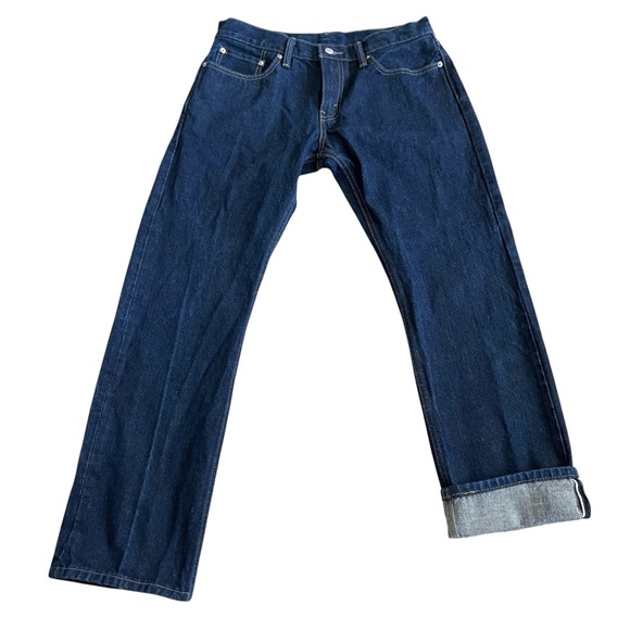 Levis Men’s 514 Redline Selvedge Dark Blue Denim Sz 32x30 Slim Straight Leg GUC - Picture 1 of 13